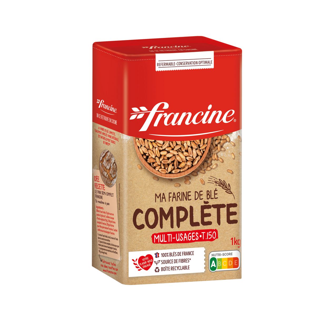 FRANCINE Farine de blé complète 1kg