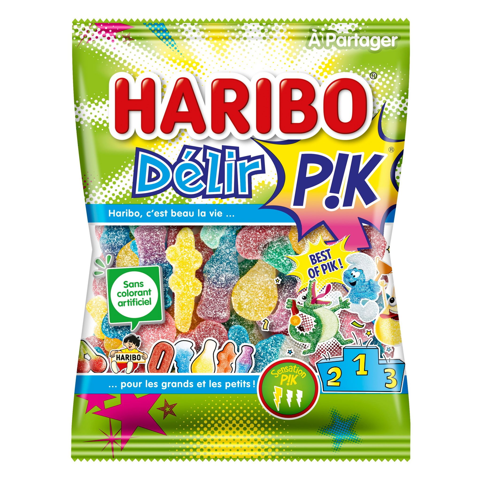 HARIBO Délir Pik Assortiment de Bonbons Acidulés Boîte de 850 g 1 Unité