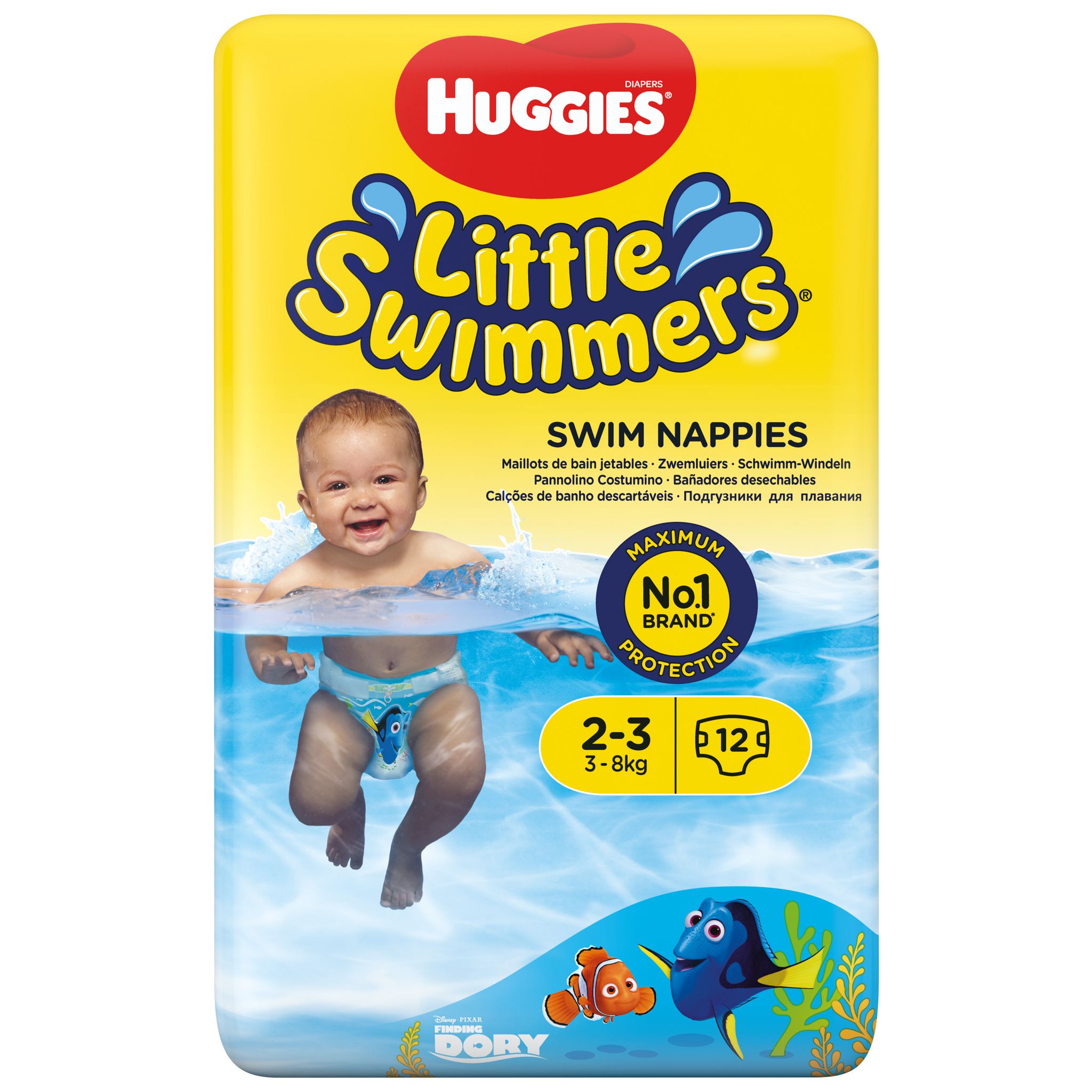 HUGGIES Little swimmers couches piscine taille 2-3 (3-8kg) 12 couches pas  cher 