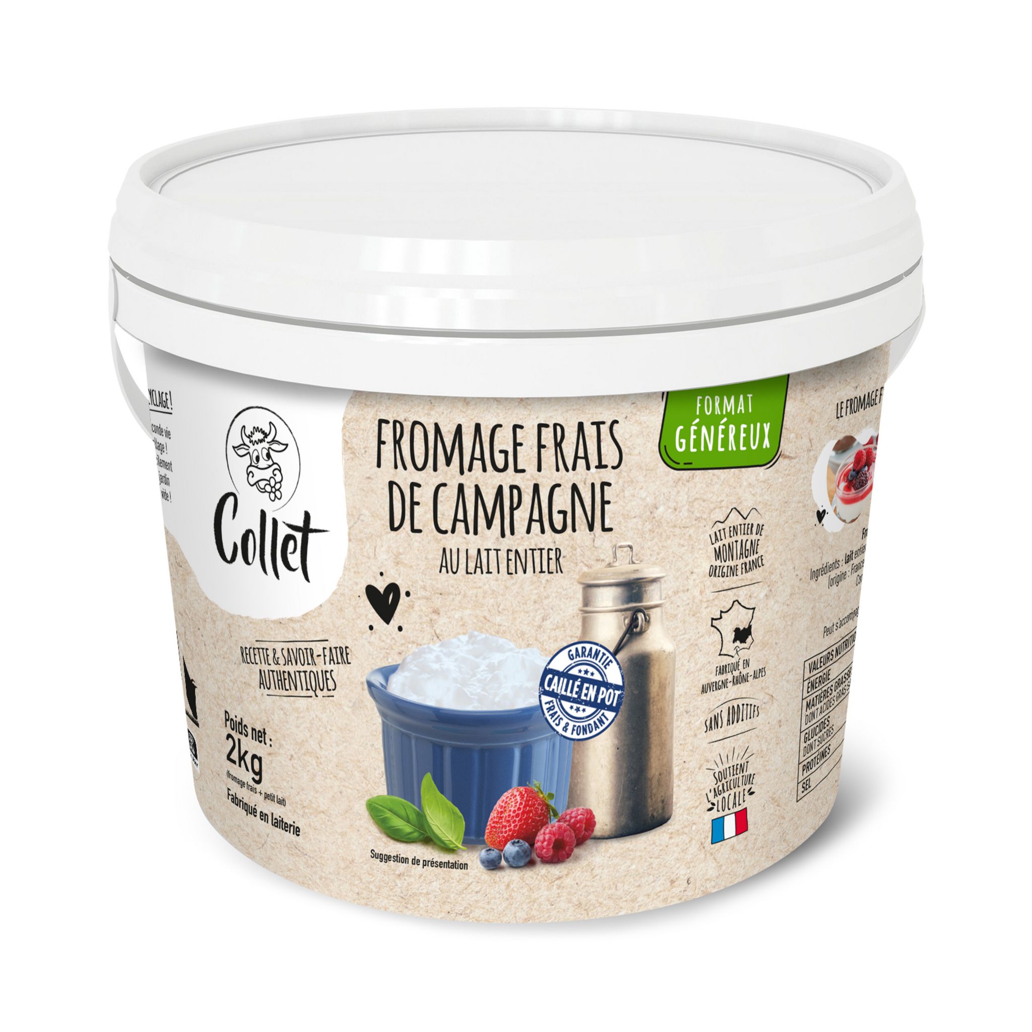 Fromage blanc faisselle moulé à la louche - 500 g - Ferme De L