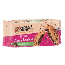 MICHEL ET AUGUSTIN Cookies super cœur fondant au chocolat et noisettes 6 biscuits 180g