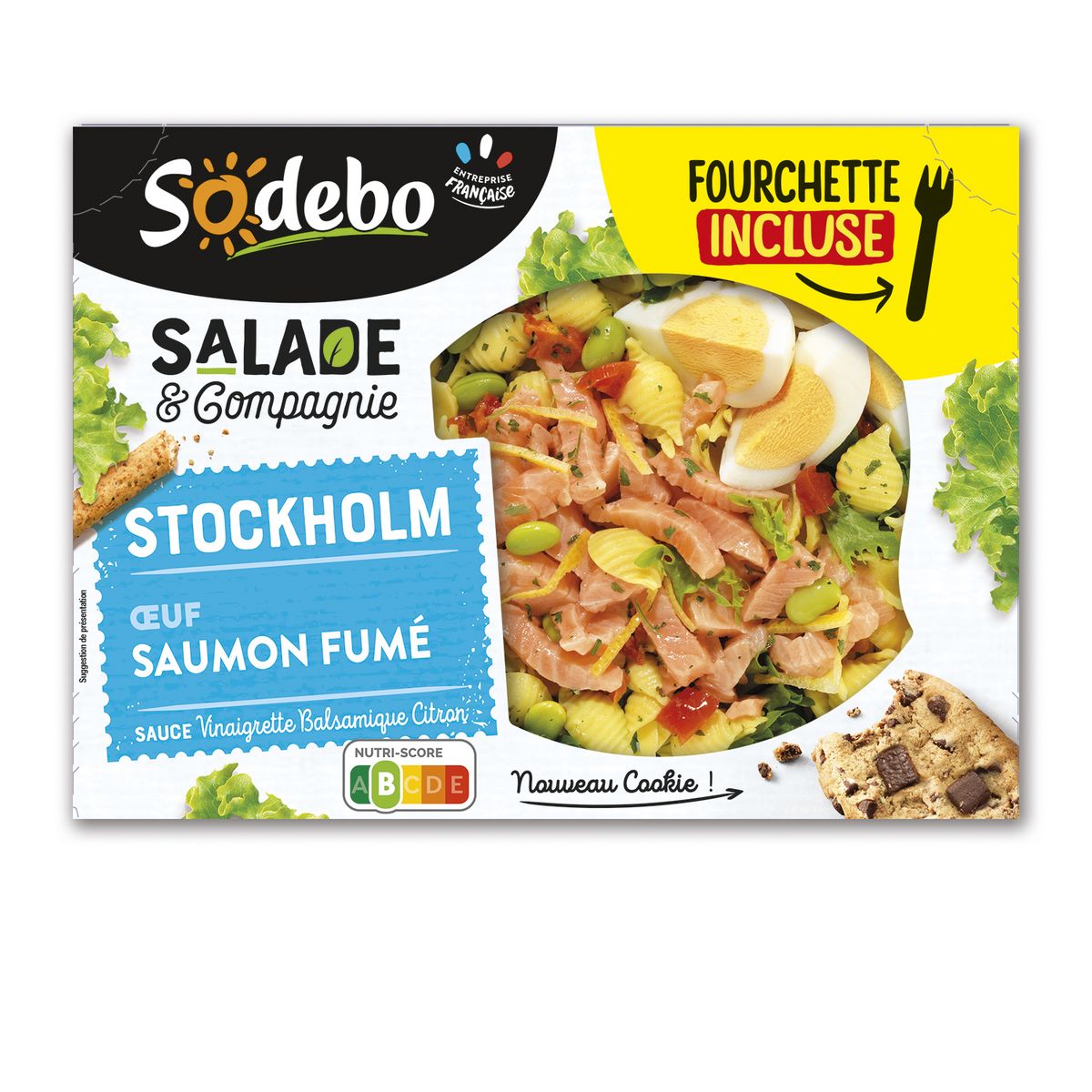 SODEBO Salade & compagnie stockholm saumon crudités pâtes 1 portion 320g