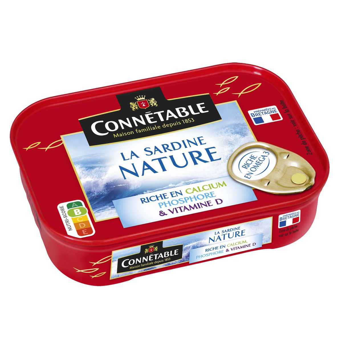 CONNETABLE La sardine nature préparée en Bretagne 95g