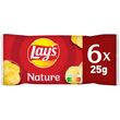 LAY'S Chips nature sachets individuels lot de 6 6x27,5g