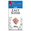 VILLARS Tablette de chocolat au lait suisse dégustation 100g