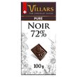 VILLARS Tablette de chocolat noir 72% dégustation 1 pièce 100g