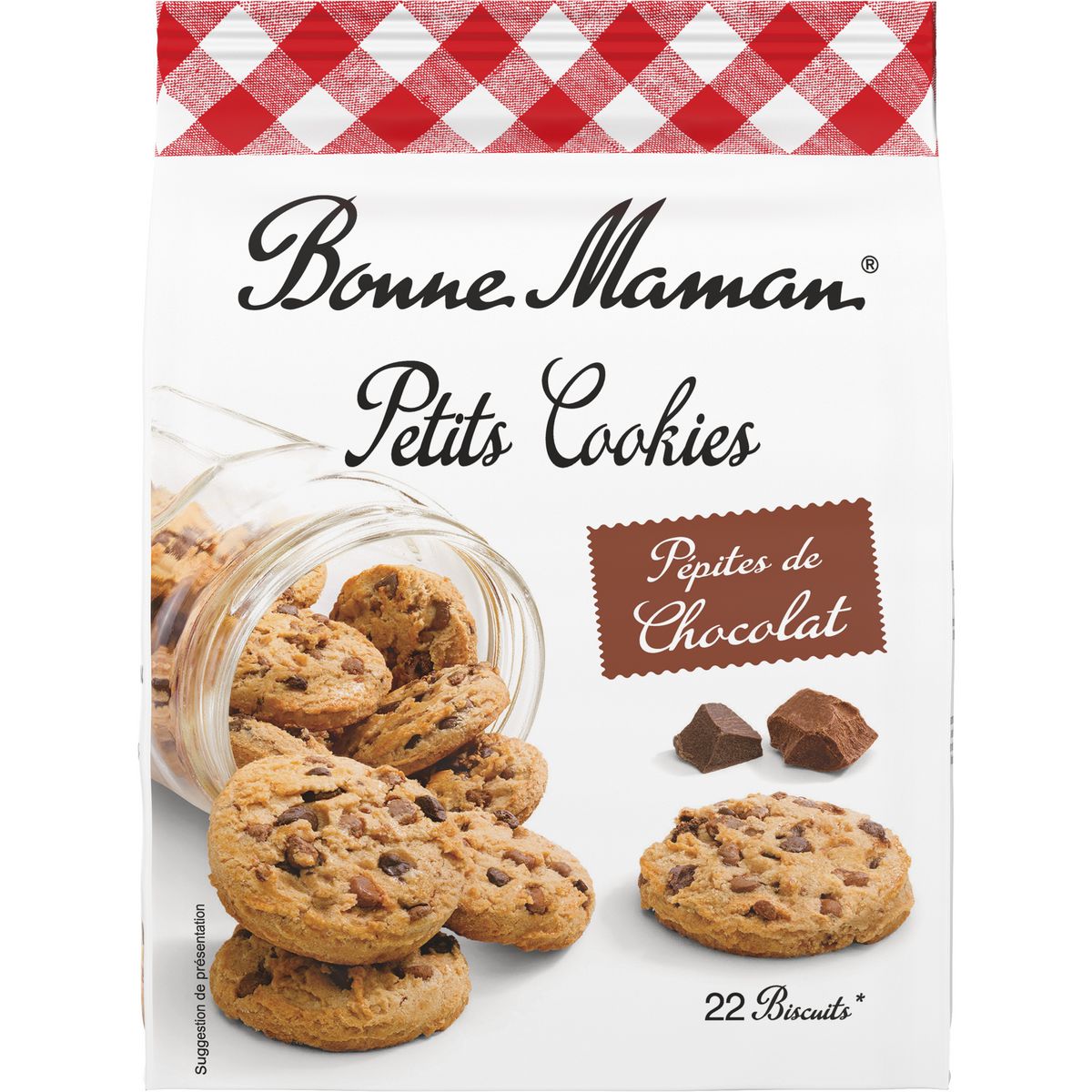 BONNE MAMAN Petits cookies aux pépites de chocolat 22 biscuits 250g