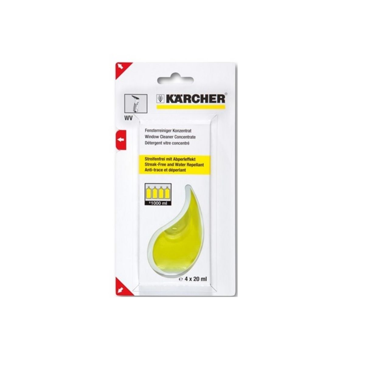 Détergent vitre concentré Karcher 4 x 20 ml