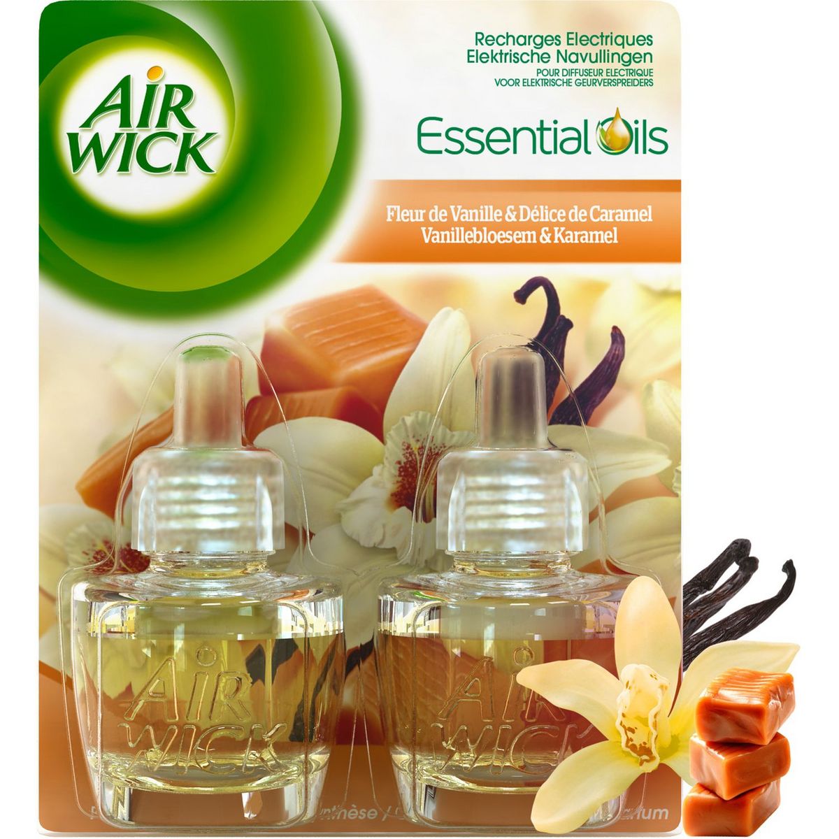 AIR WICK Essential Oils Recharges électriques fleurs de vanille et