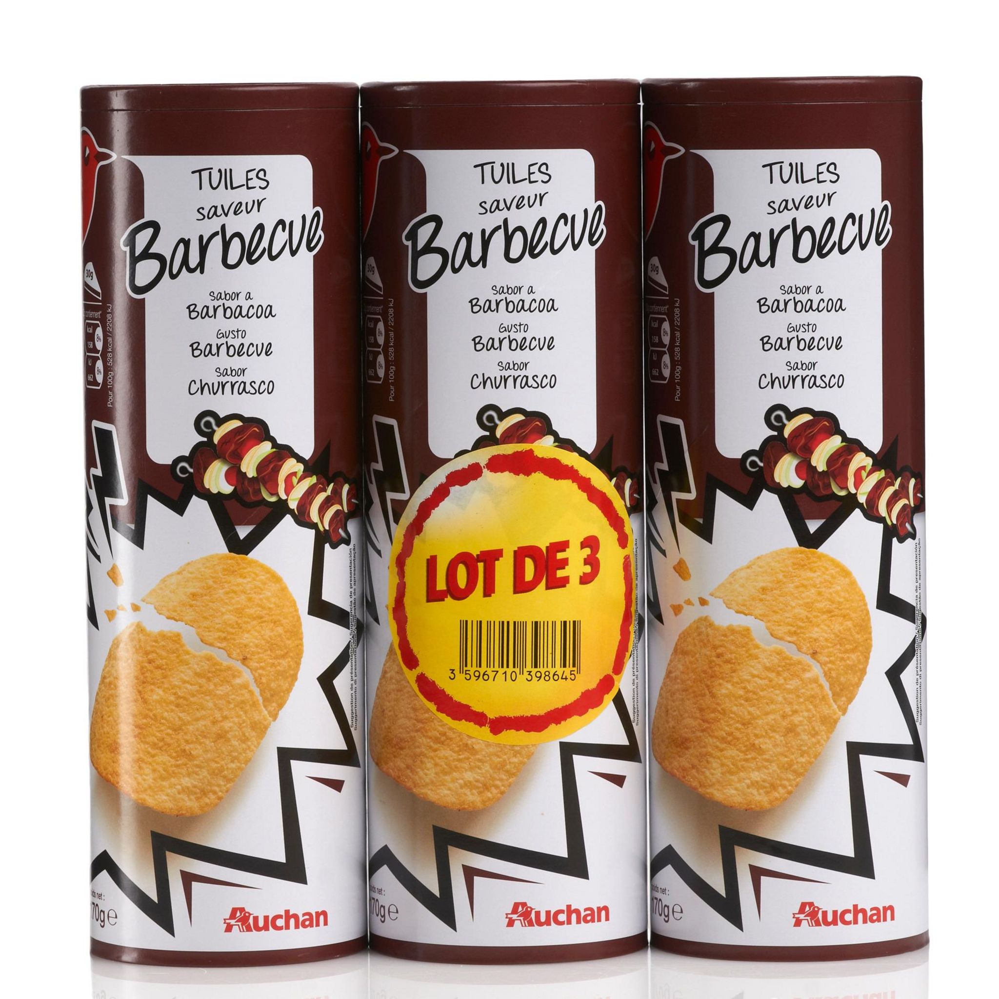 AUCHAN Chips tuiles saveur spicy 170g pas cher 