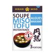 HIKARI Soupe instantanée miso tofu algues wakame prêt en 1 min 3 portions 57,9g