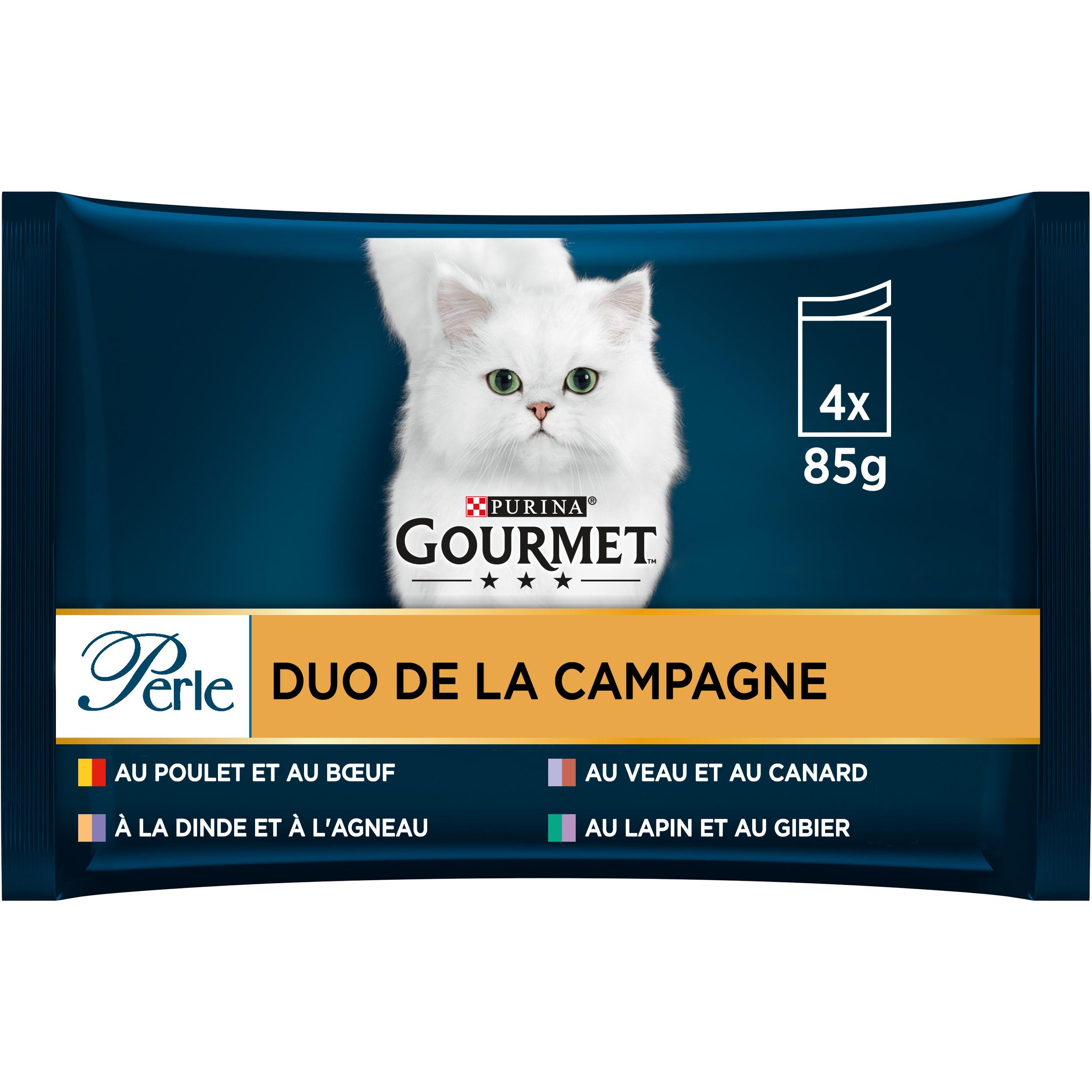 4 Sachets de 85g pour Chat Stérilisé au Bœuf et au Poulet PURINA ON