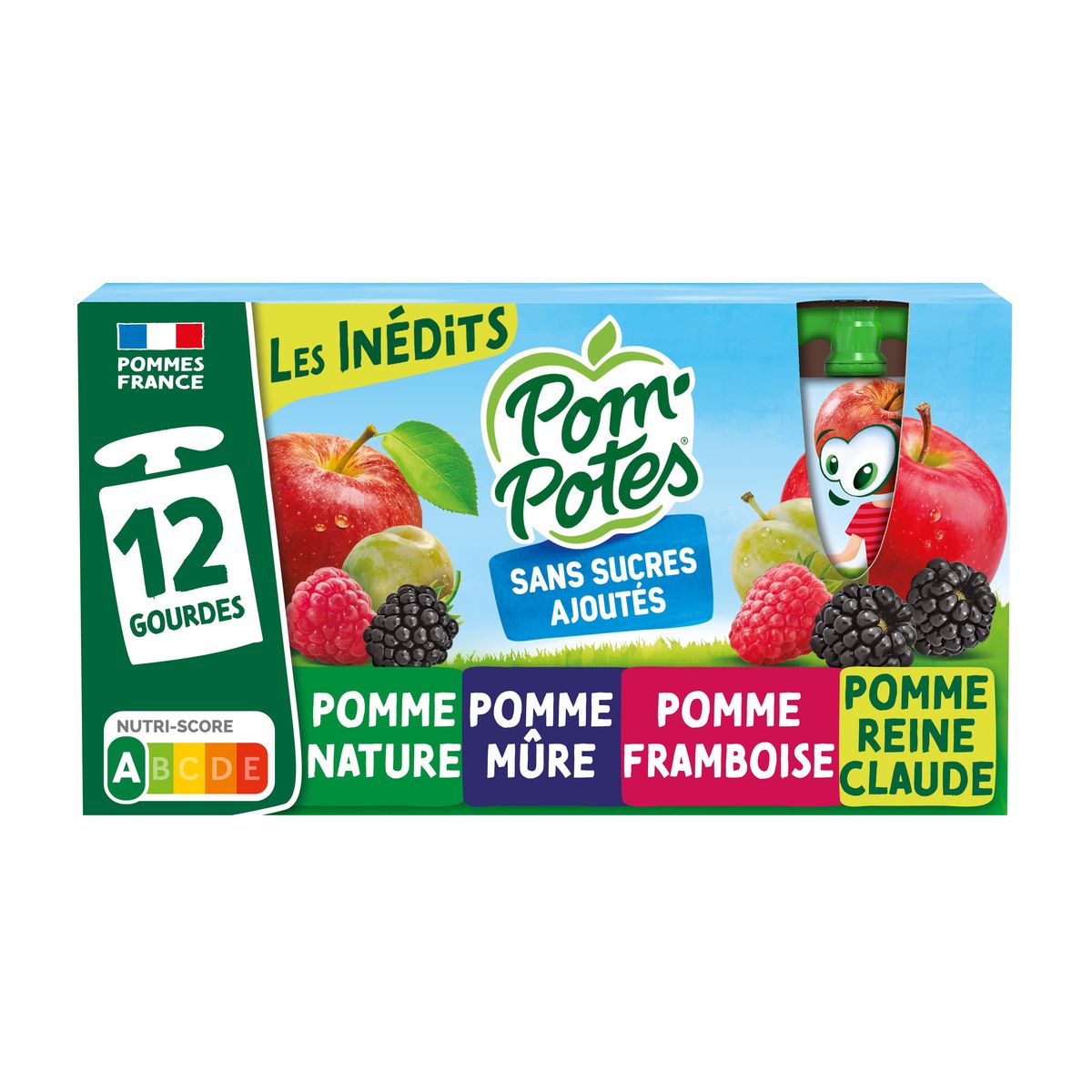 Pom Pote Compote de pomme fraise sans sucre ajouté POM'POTE 