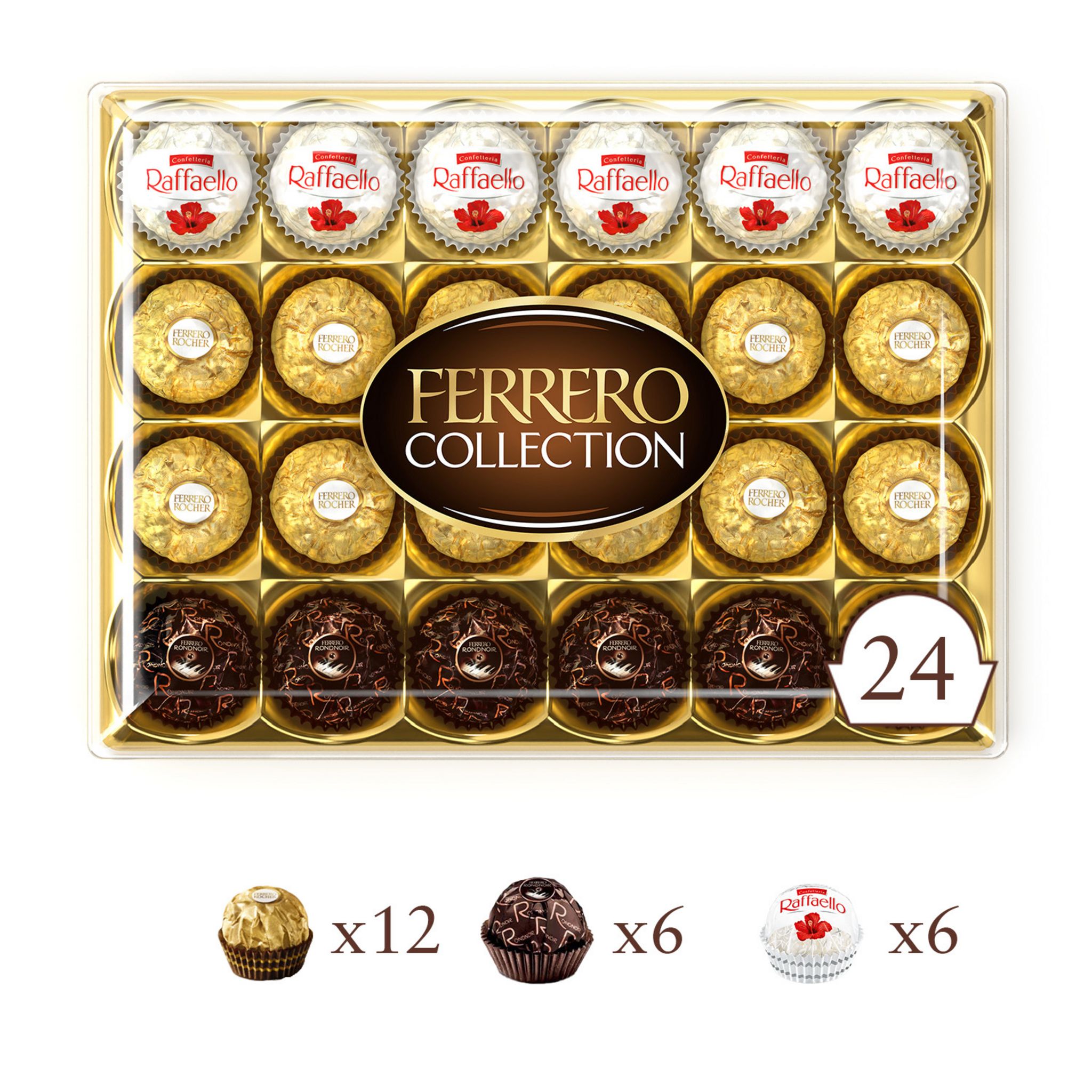 FERRERO ROCHER Fines gaufrettes de chocolat au lait et aux noisettes 30  pièces 375g pas cher 