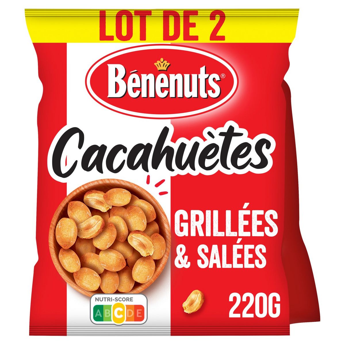 BENENUTS Cacahuètes délicatement salées lot de 2 lot de 2 2x220g