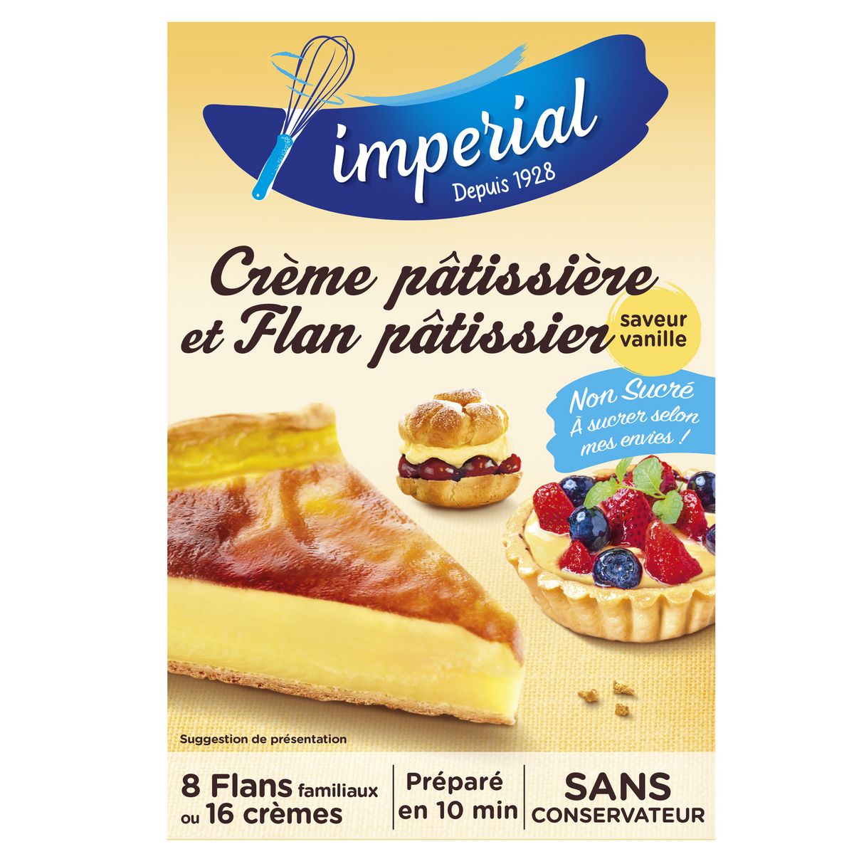 IMPERIAL PUDDING Préparation pour crème pâtissière et flan pâtissier  vanille 800g pas cher 