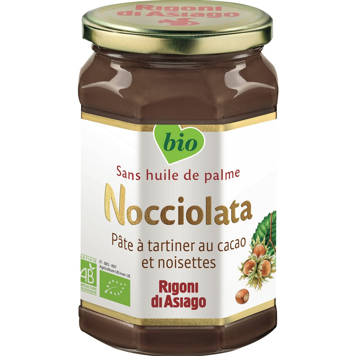 NOCCIOLATA Pâte à tartiner bio au cacao et noisettes sans huile de palme  700g pas cher 