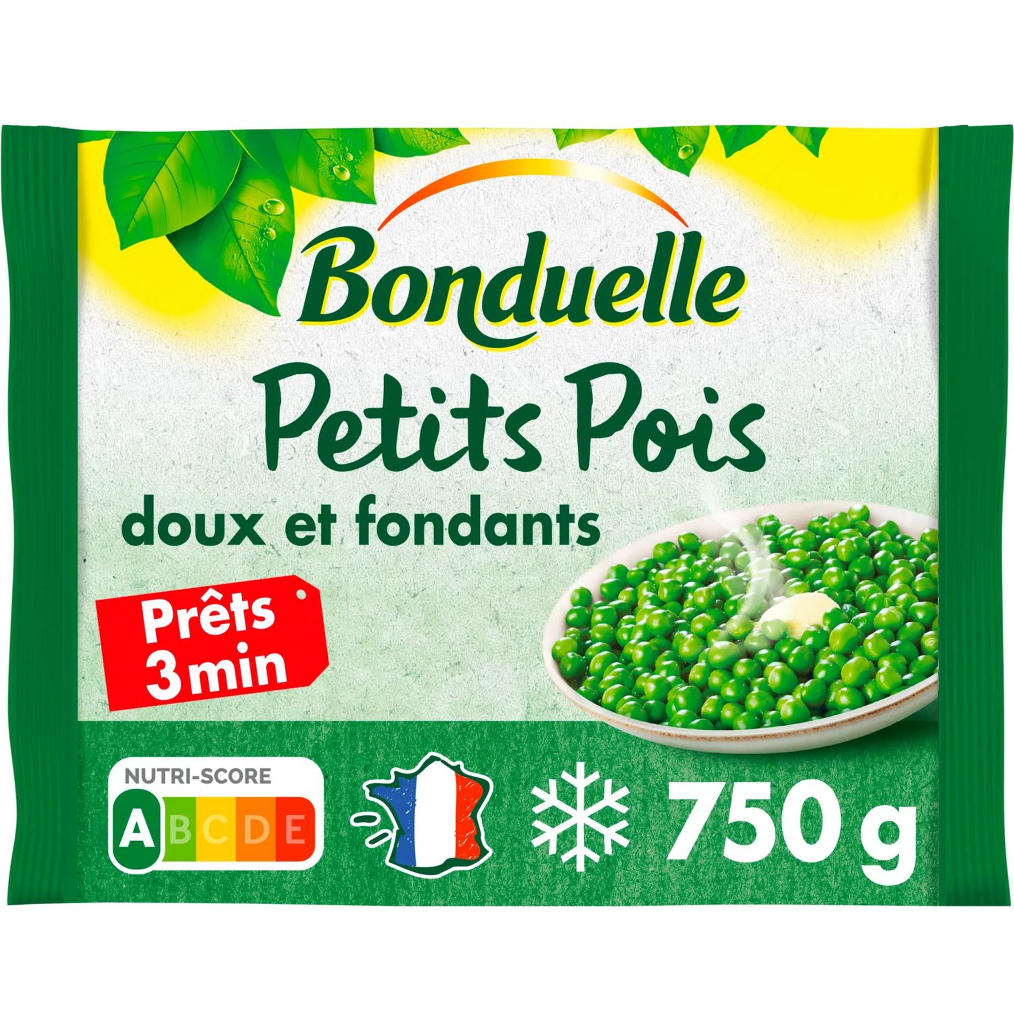 AUCHAN Petits pois extra fins 5 portions 1kg pas cher 