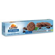 GERBLE Cookies cacao pépites sans sucres 4x32,5g 130g