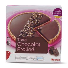 AUCHAN Tarte chocolat praliné 6 parts 430g