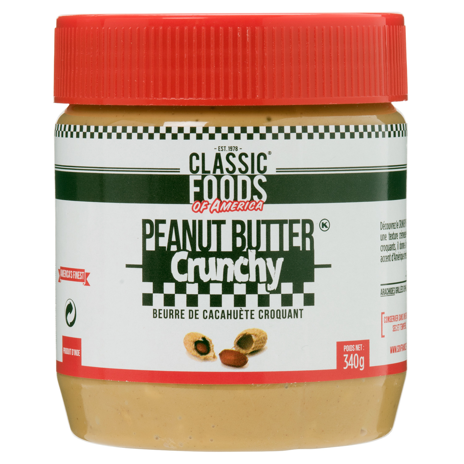 CLASSIC FOOD Beurre de cacahuète croquant 340g pas cher
