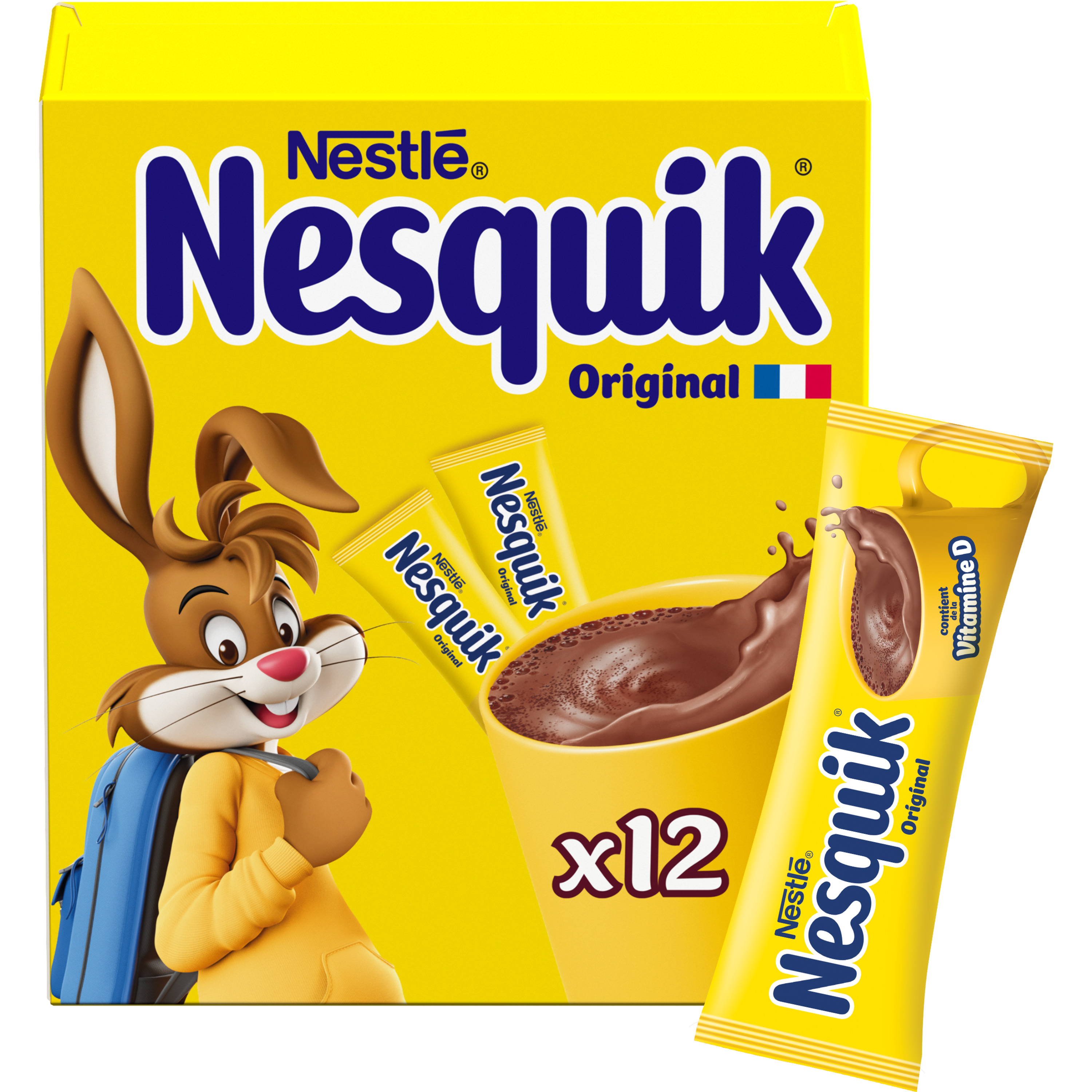 NESQUIK Chocolat en poudre en sticks individuels 20 sticks 162g pas cher 