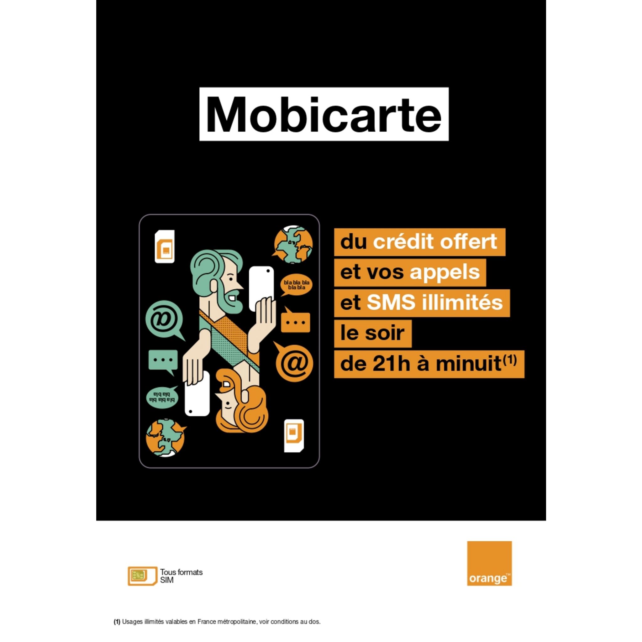 Solde cartes SIM prépayée Orange Mobicarte pas cher