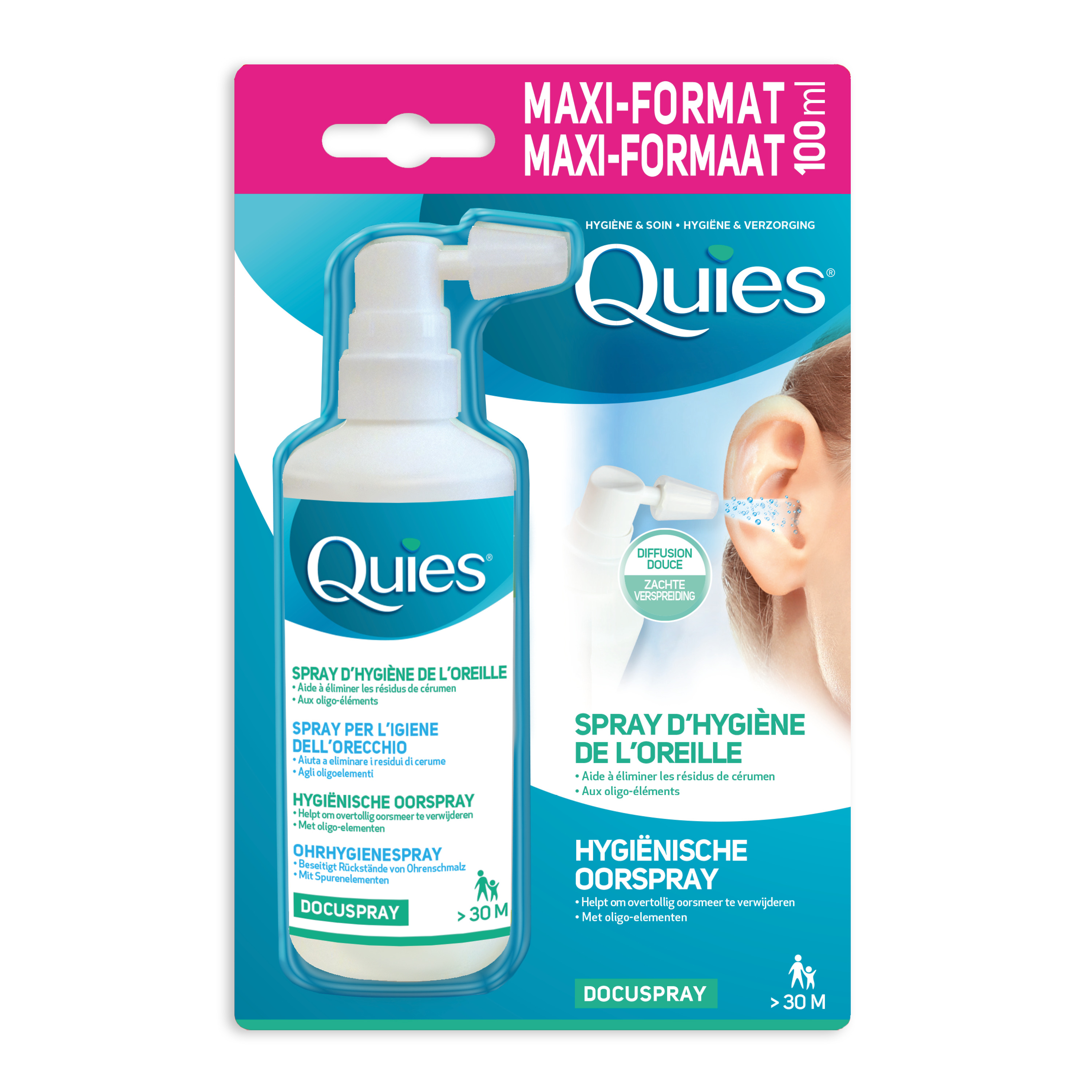 QUIES Spray hygiène de l'oreille 100ml pas cher 