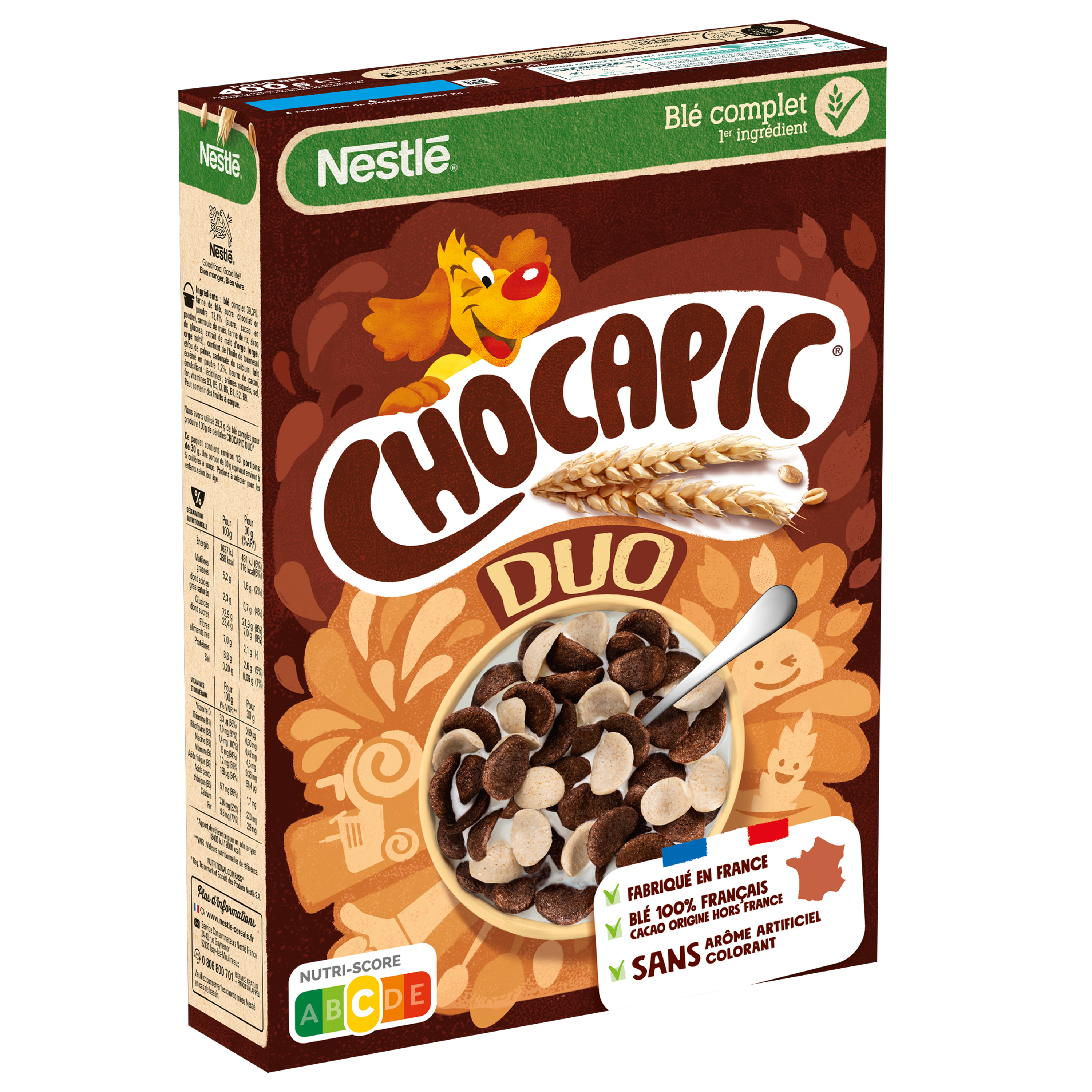 CHOCAPIC Duo céréales aux chocolats 400g pas cher 