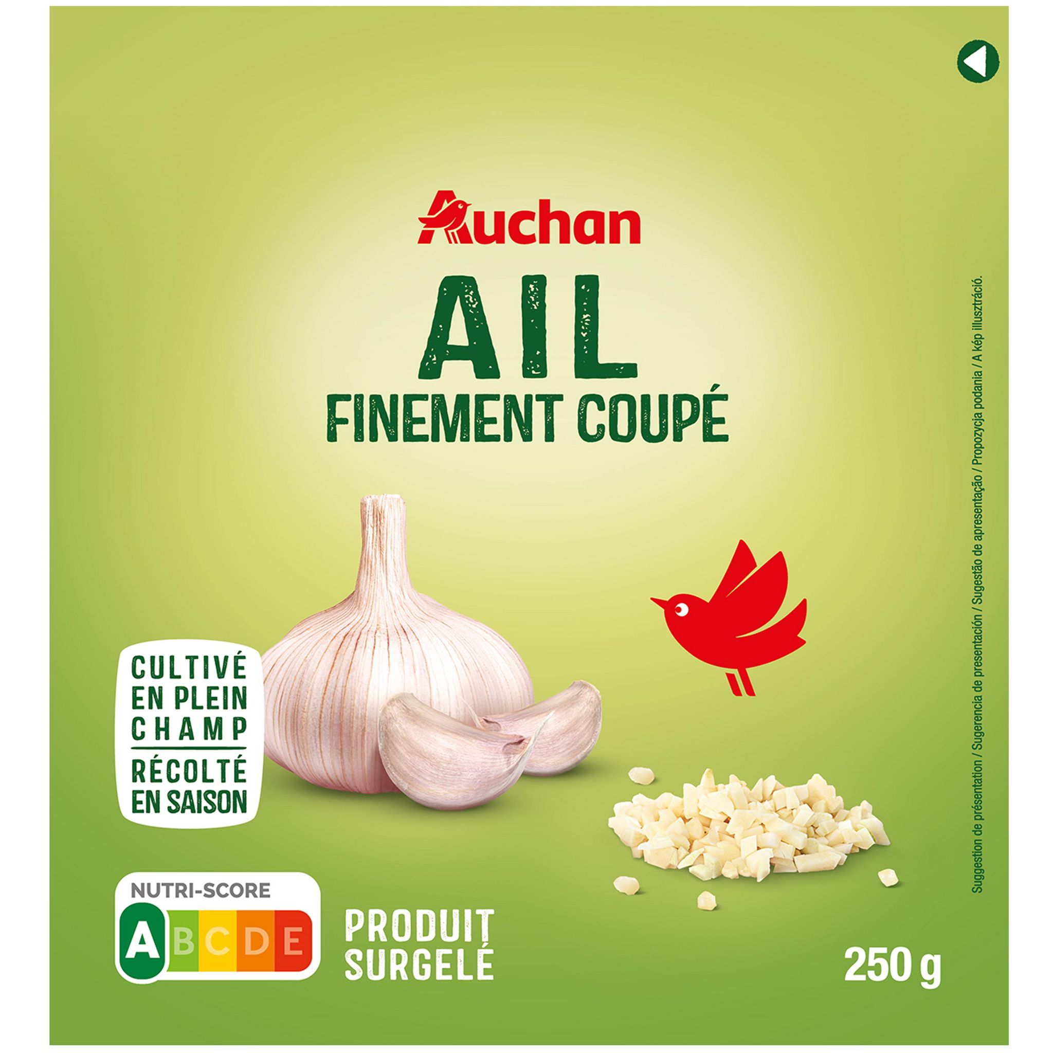 AUCHAN Ail coupé 250g pas cher 