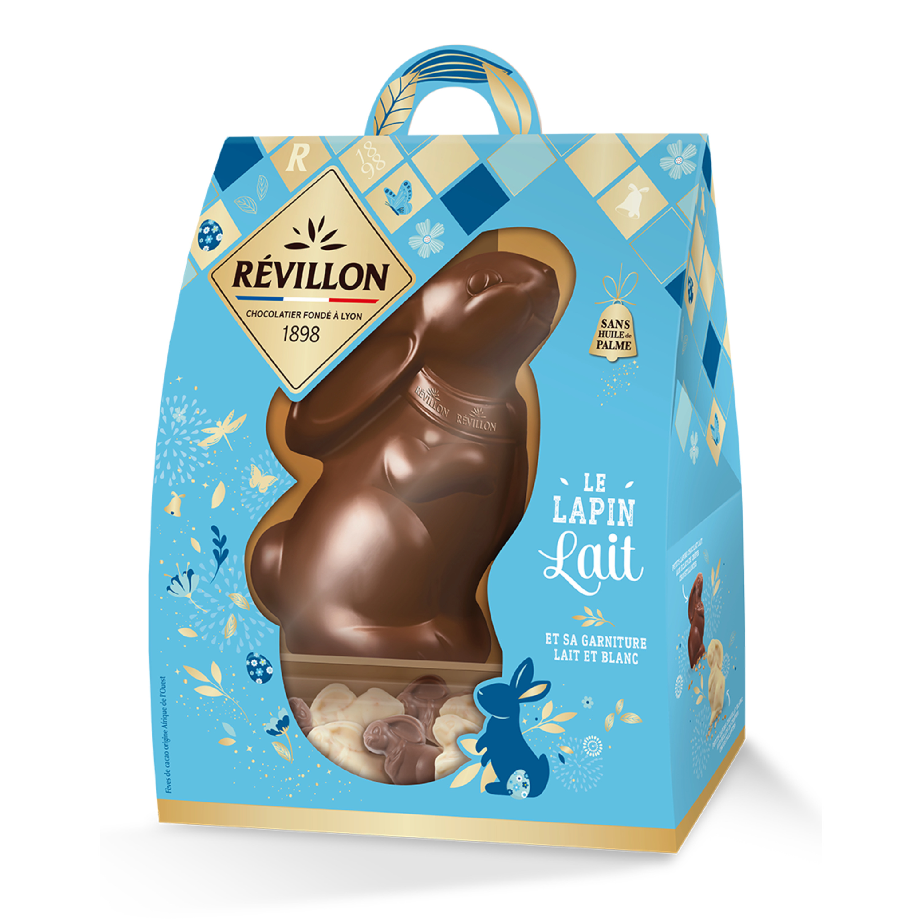 Lapin de Pâques au chocolat au lait sans sucre ajouté