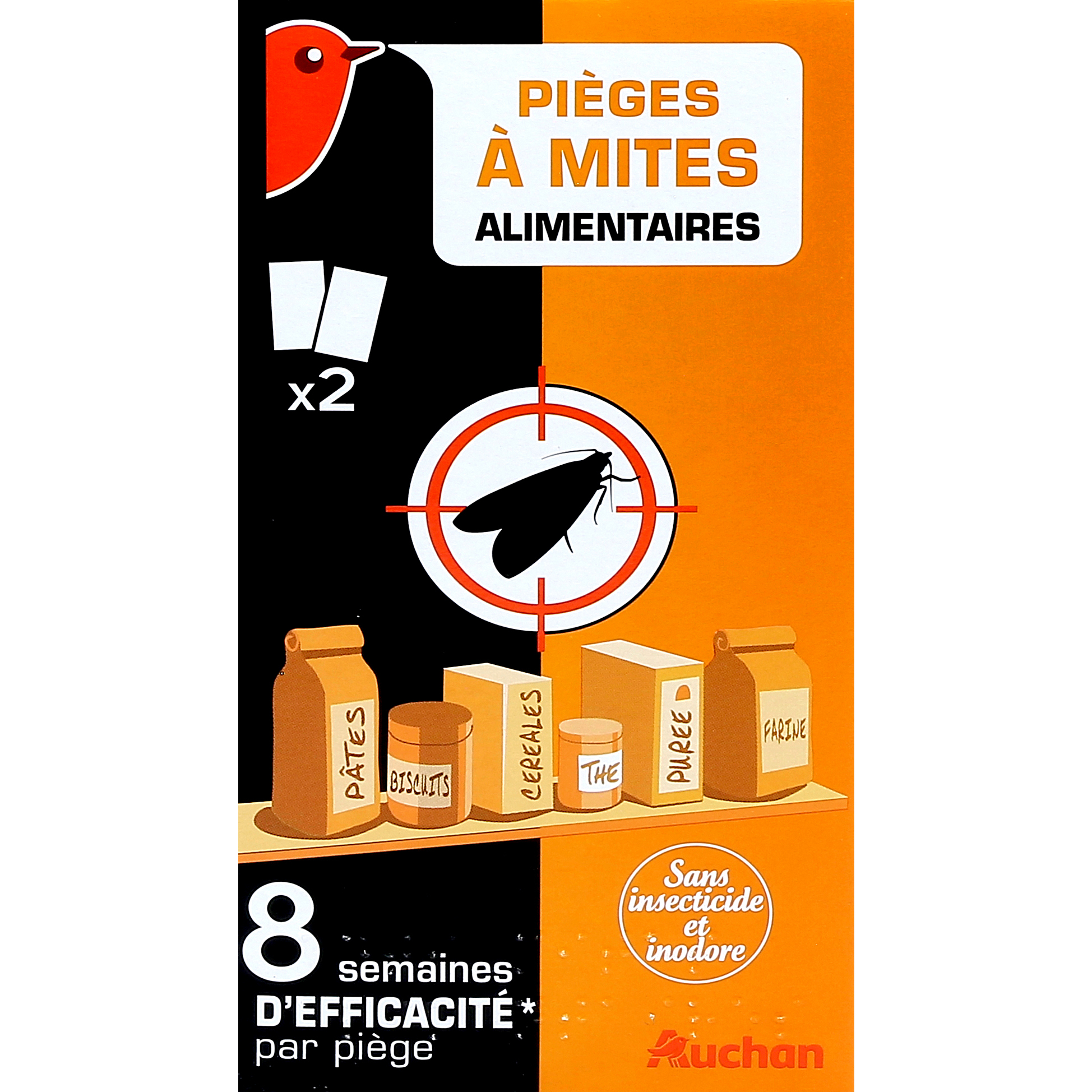 AUCHAN Pièges à mites alimentaires efficace 2x8semaines 2 pièges