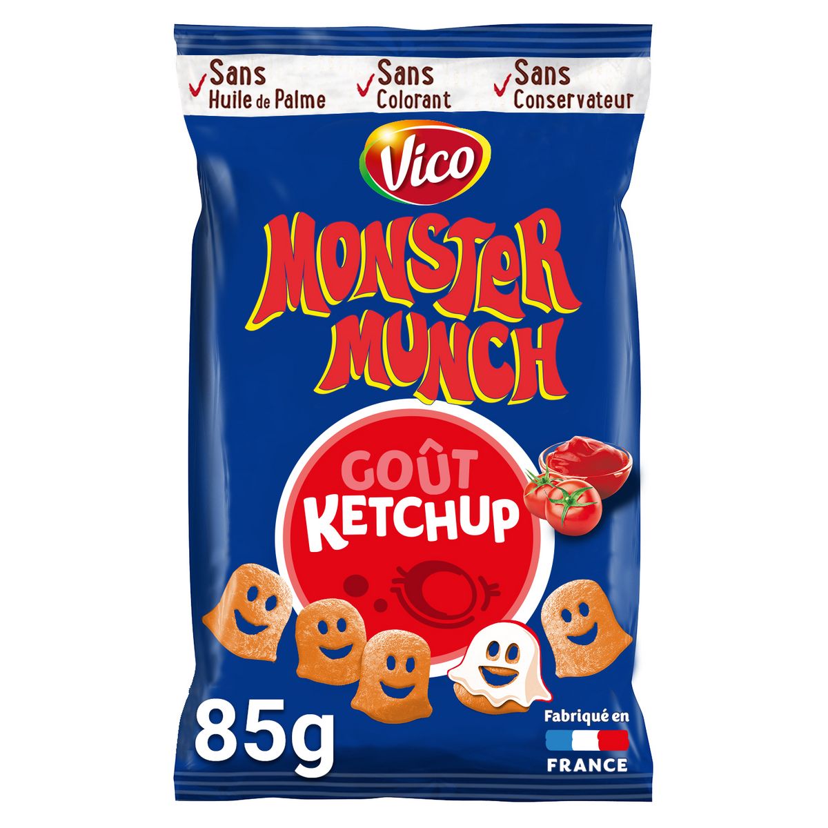 MONSTER MUNCH Biscuits soufflés goût ketchup sans huile de palme 85g