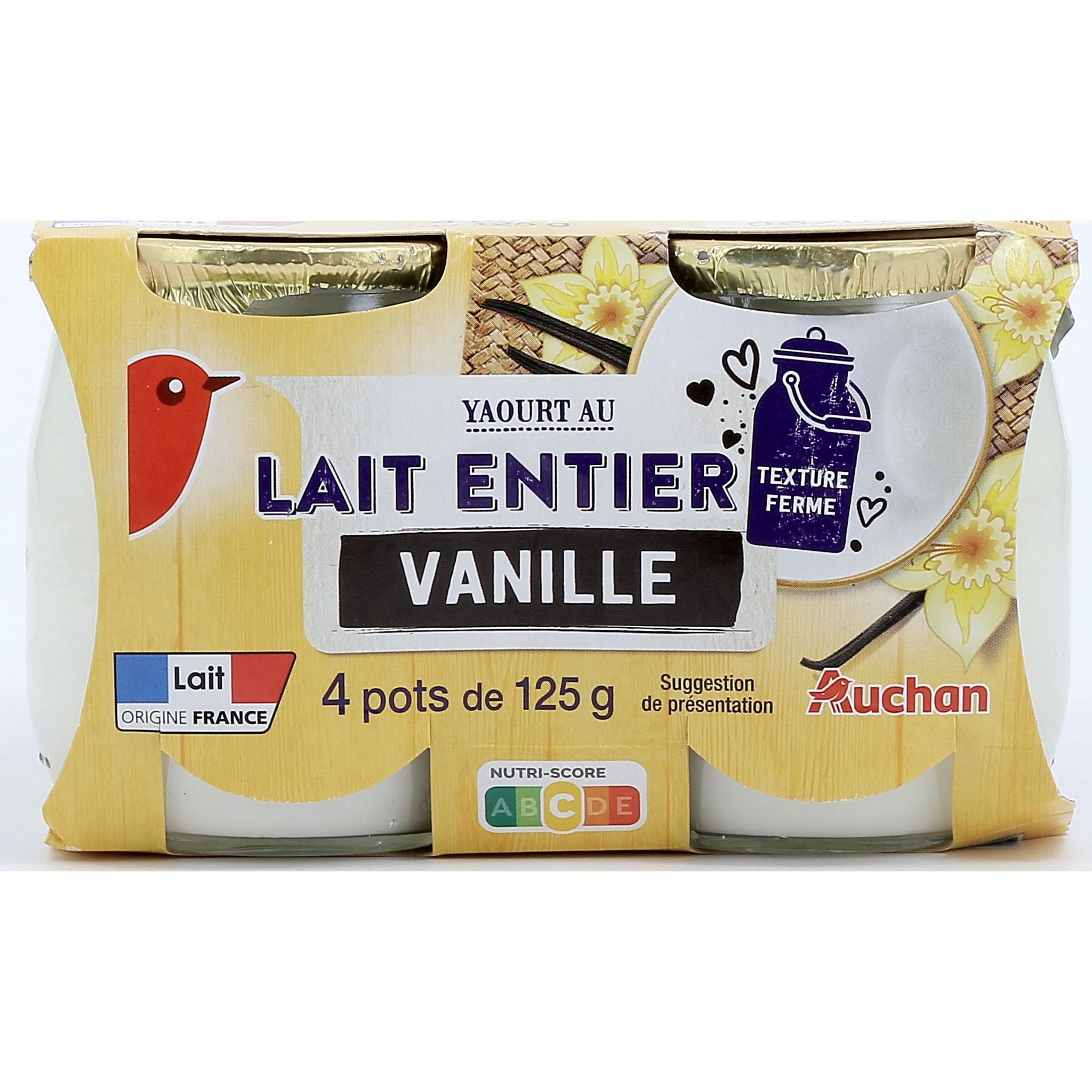 LA LAITIERE Yaourt au lait entier vanille 8x125g pas cher 