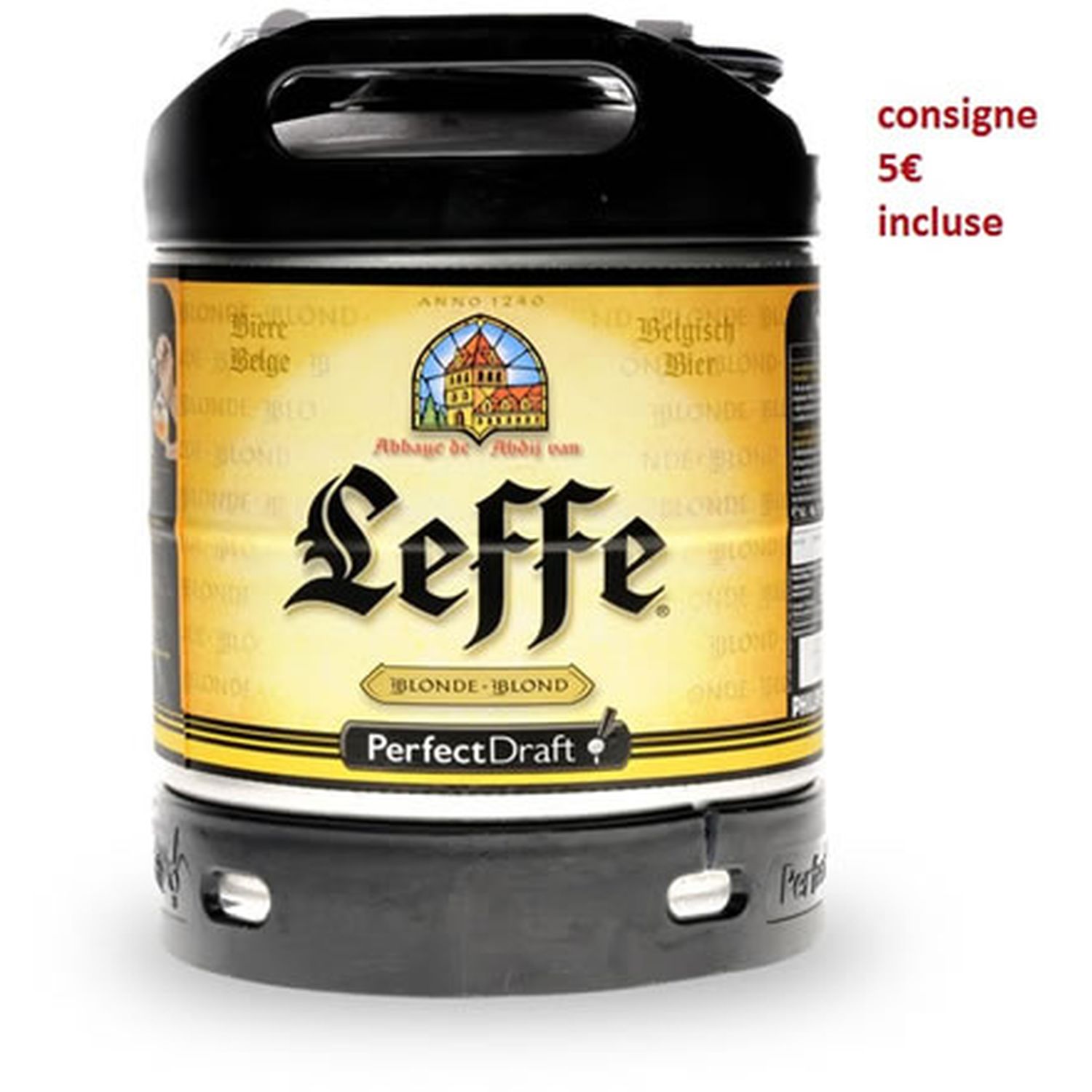 LEFFE Bière blonde 6,6% fût pression 6l pas cher 