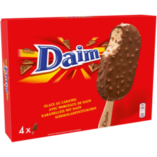 DAIM Bâtonnet glacé caramel et morceaux de daim 4 pièces 227g