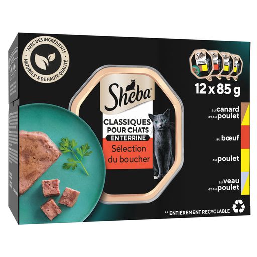 Pâtée pour chat à la viande Sheba x4 - 85g