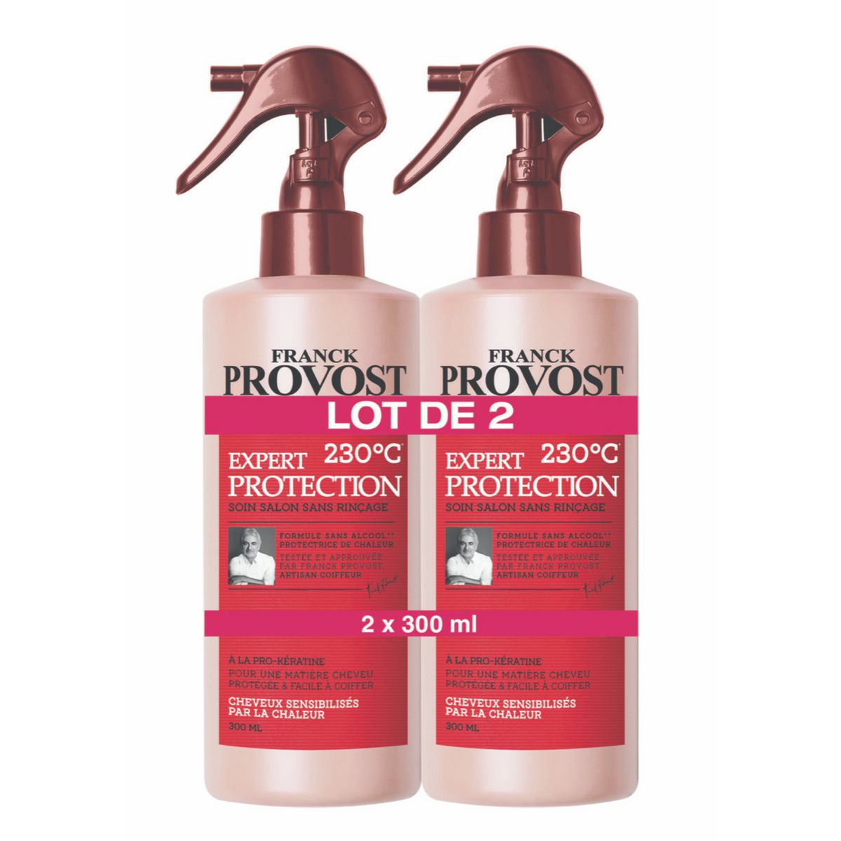 FRANCK PROVOST Expert Protection soin salon sans rinçage cheveux  sensibilisés par la chaleur 2x300ml pas cher 