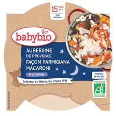 BABYBIO Assiette aubergines façon parmigiana macaroni bio dès 15 mois 260g