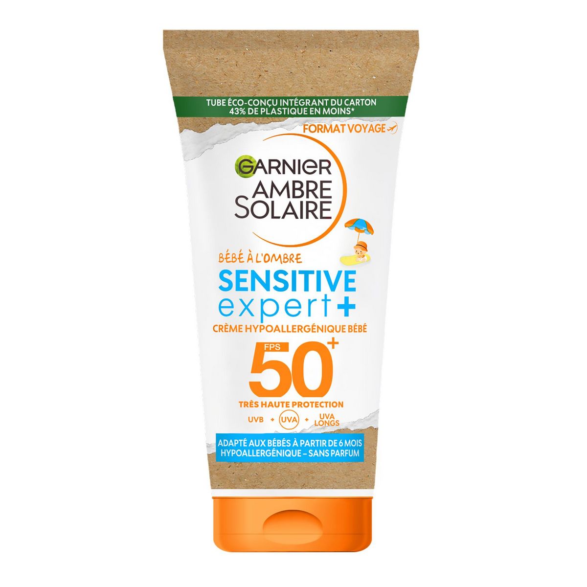 Crème solaire BIO SPF50+ pour Bébé, Haute protection Idéale pour