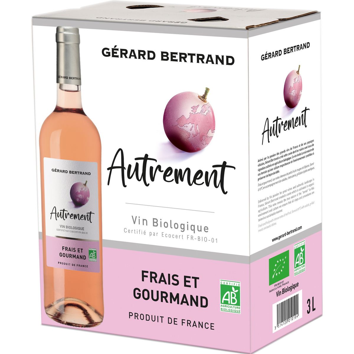 GERARD BERTRAND Vin de France Autrement bio rosé BIB 3L