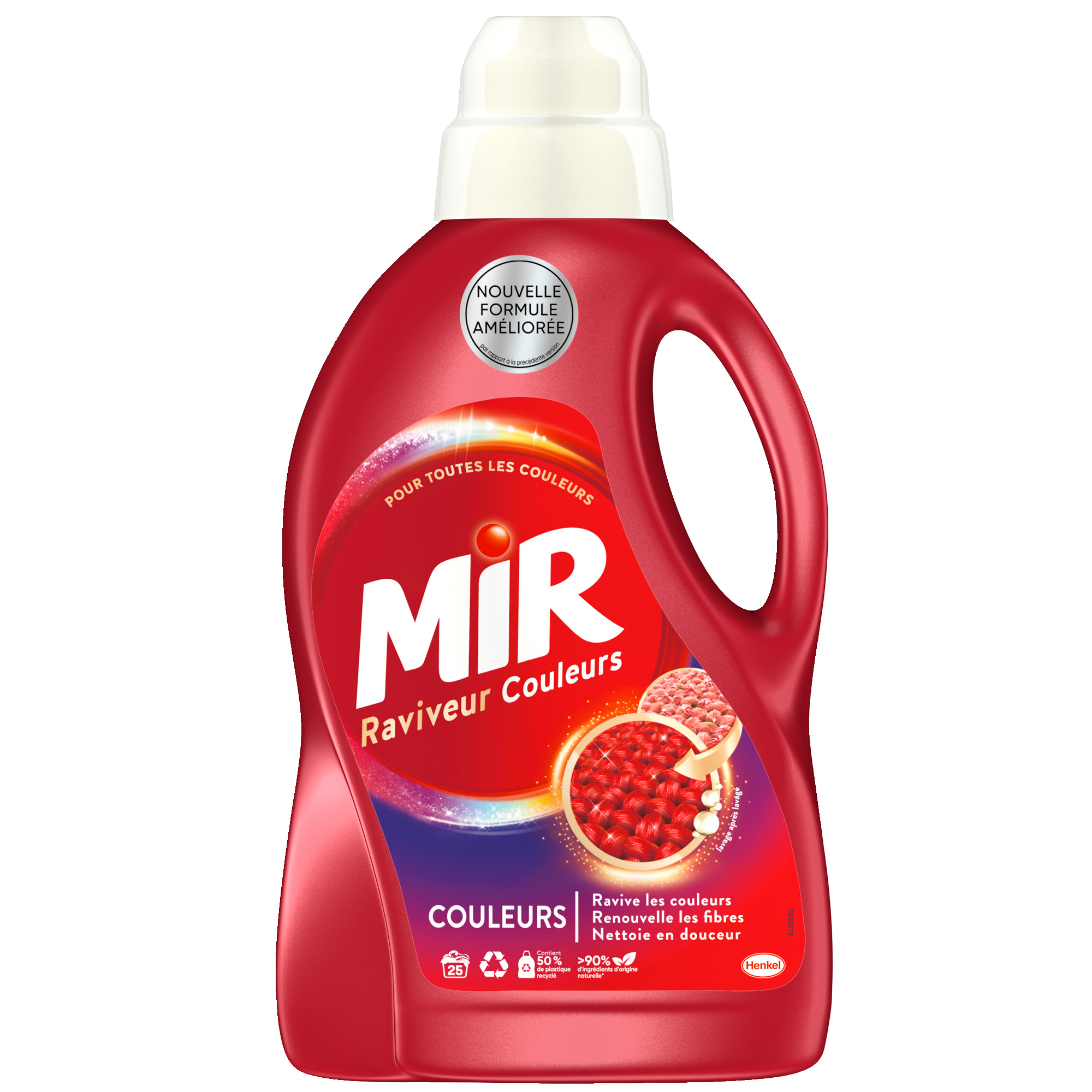 MIR Couleurs lessive liquide raviveur linge coloré 25 lavages 1,5l pas cher  