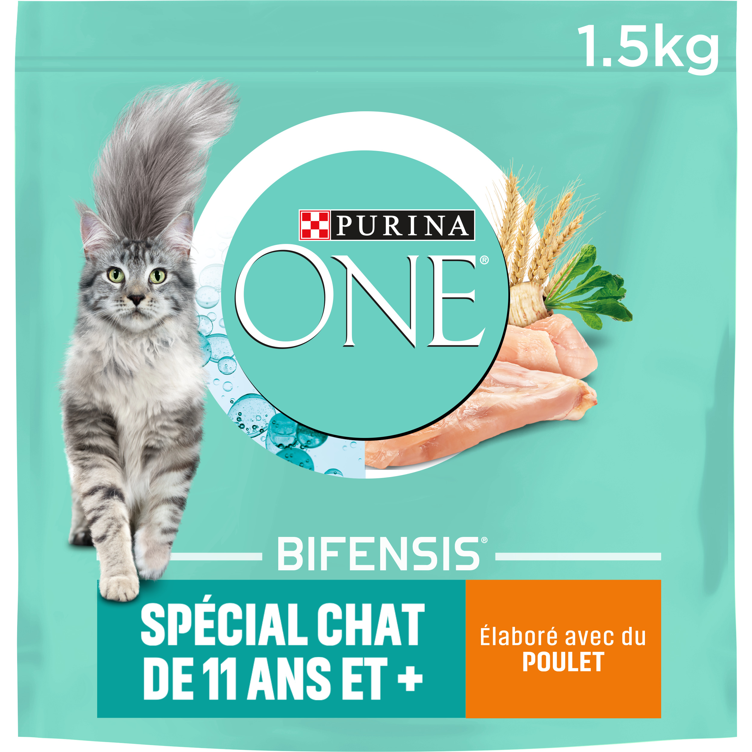 Purina One Bifensis Croquettes Au Poulet Pour Chat Senior 1 5kg Pas Cher A Prix Auchan