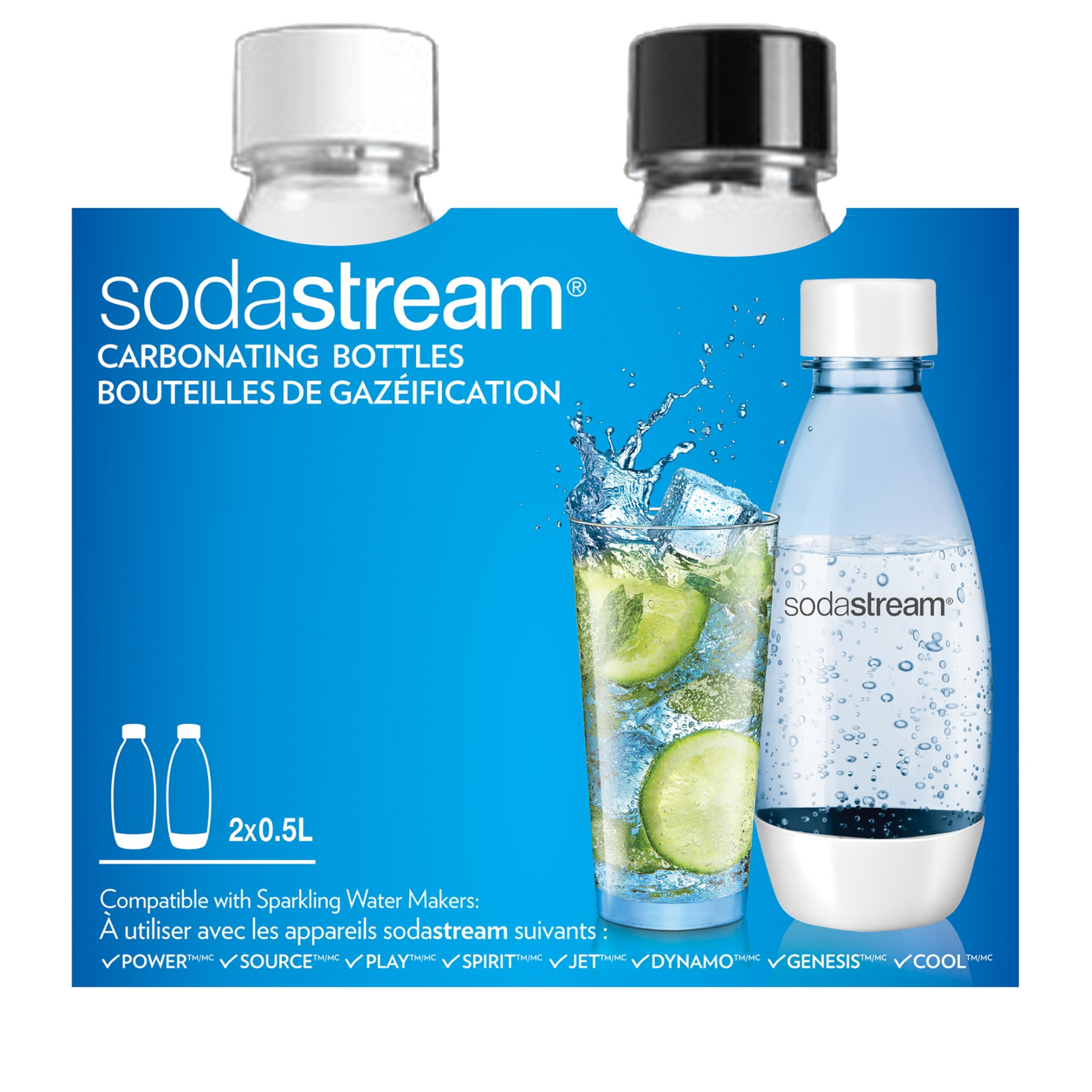 Sodastream Lot de 2 Bouteilles de Gazéification FUSE, Petit Modèle