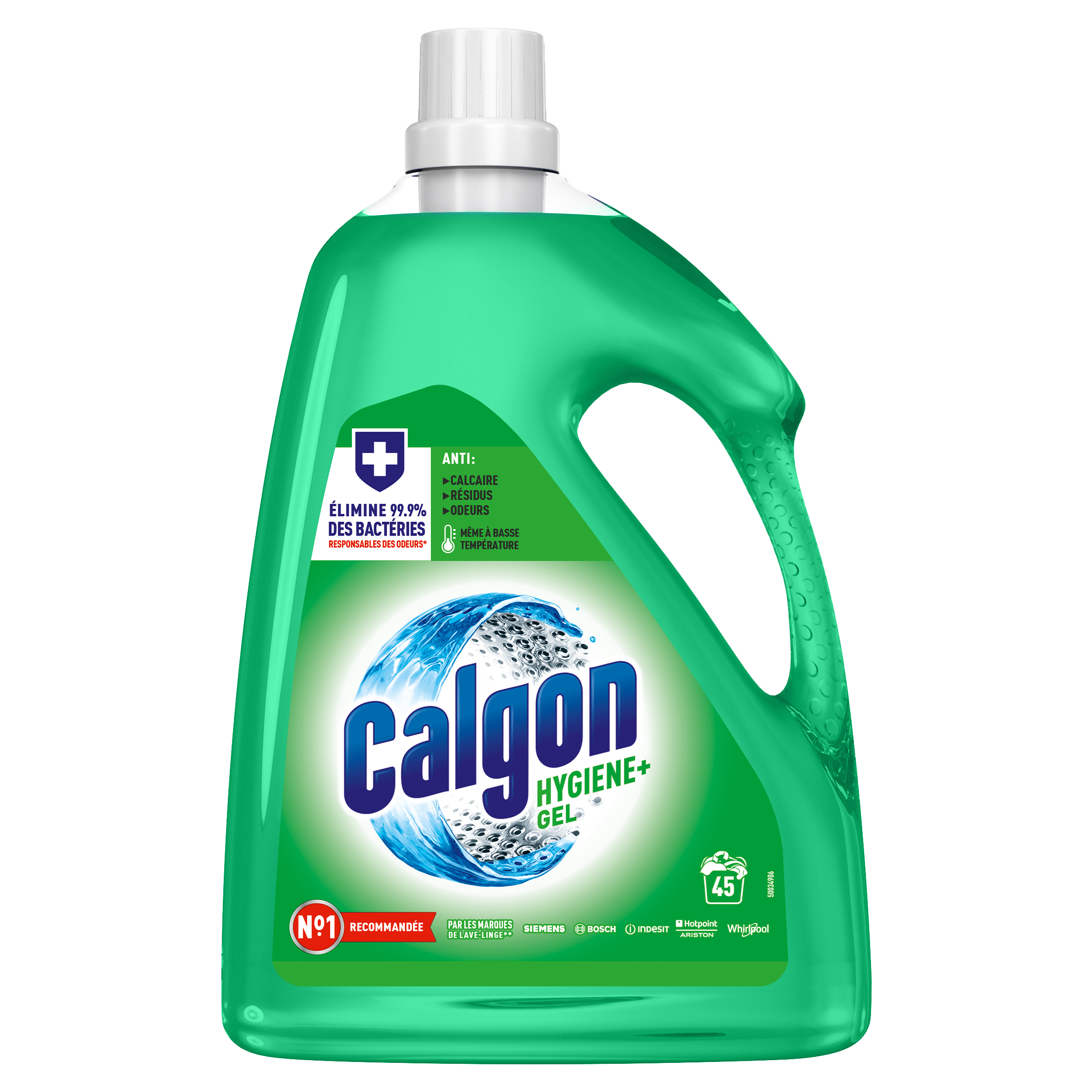 CALGON Gel Hygiène Plus anti-calcaire et antibactérien lave linge
