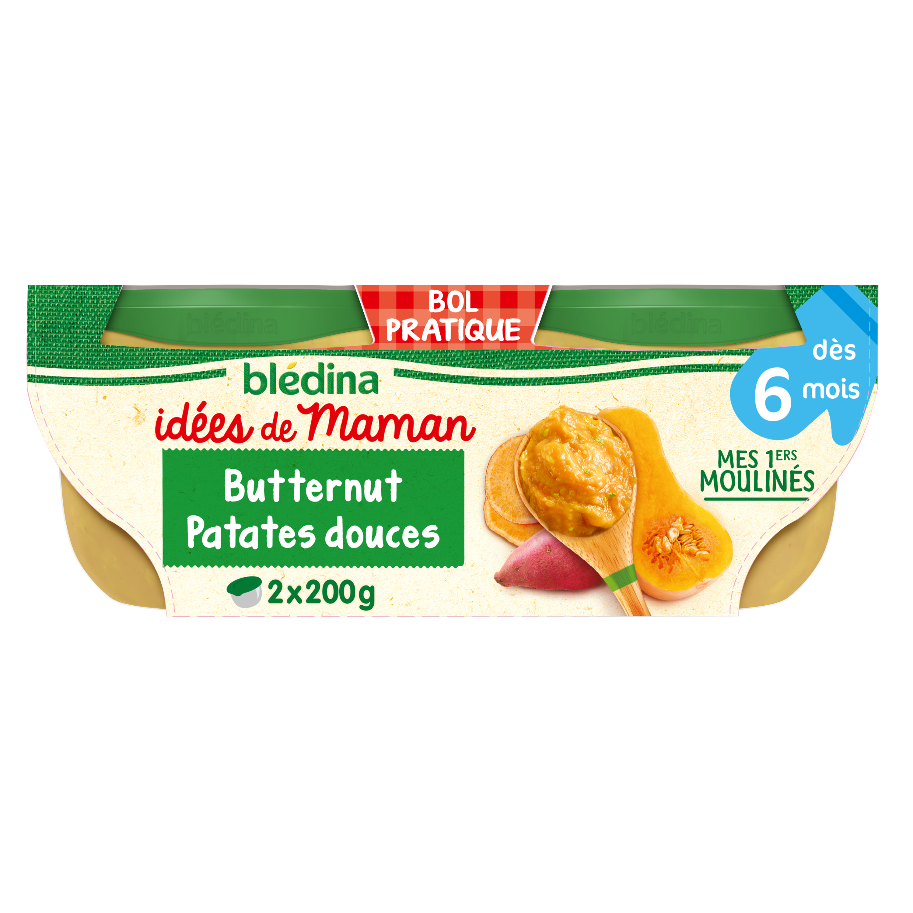 Bledina Idees De Maman Bol Potirons Patates Douces Des 8 Mois 2x0g Pas Cher A Prix Auchan