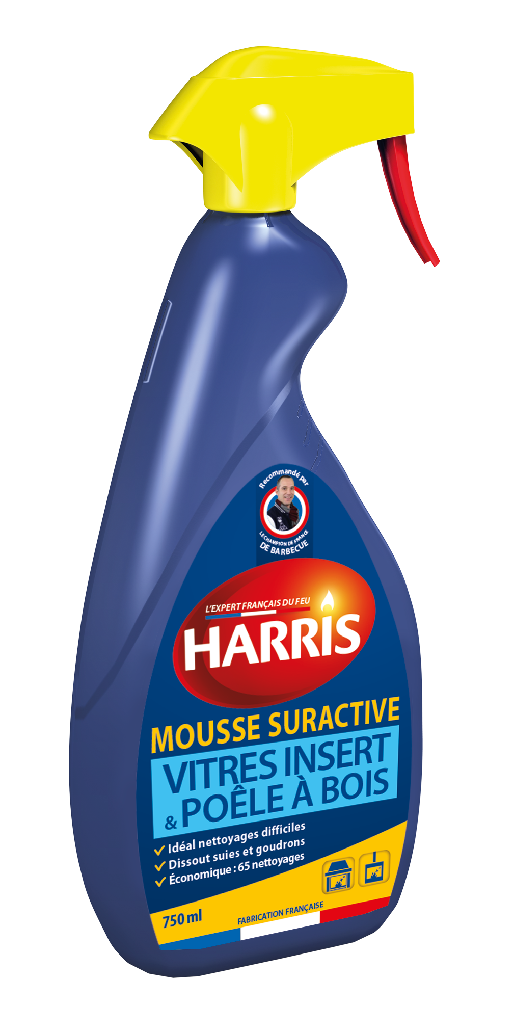 HARRIS Mousse suractive nettoyante pour vitres insert et poêle à bois 750ml  pas cher 