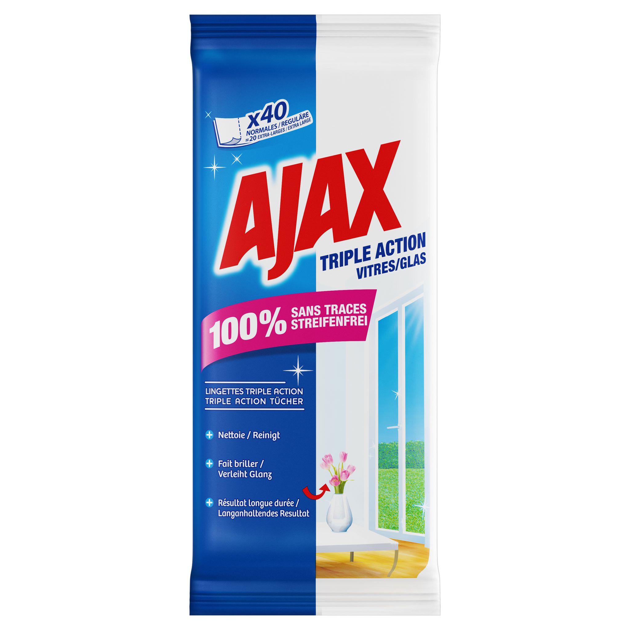 Ajax Nettoyant à vitres Triple Action 500 ml