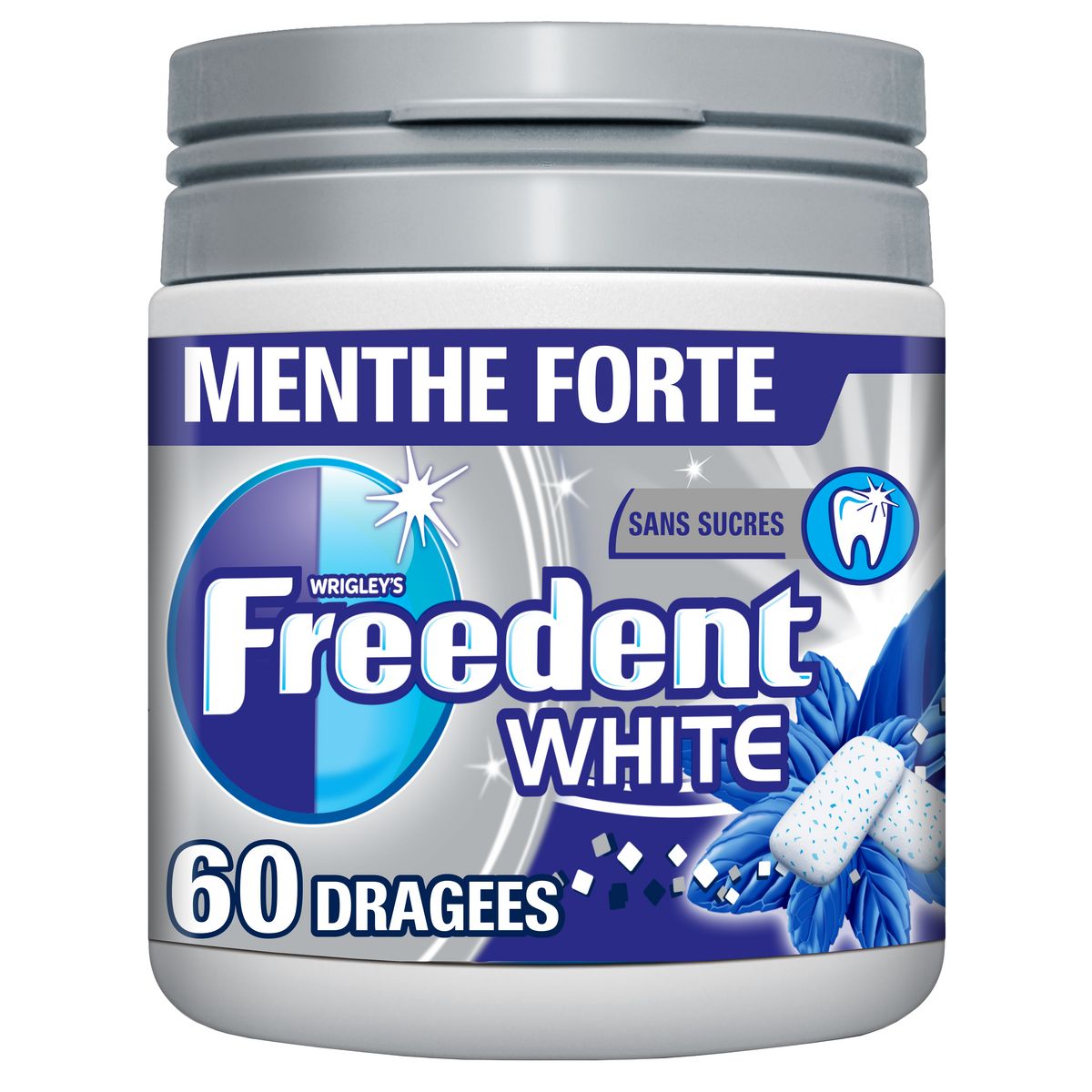 FREEDENT White Box Chewing-gum menthe forte sans sucres boîte 60