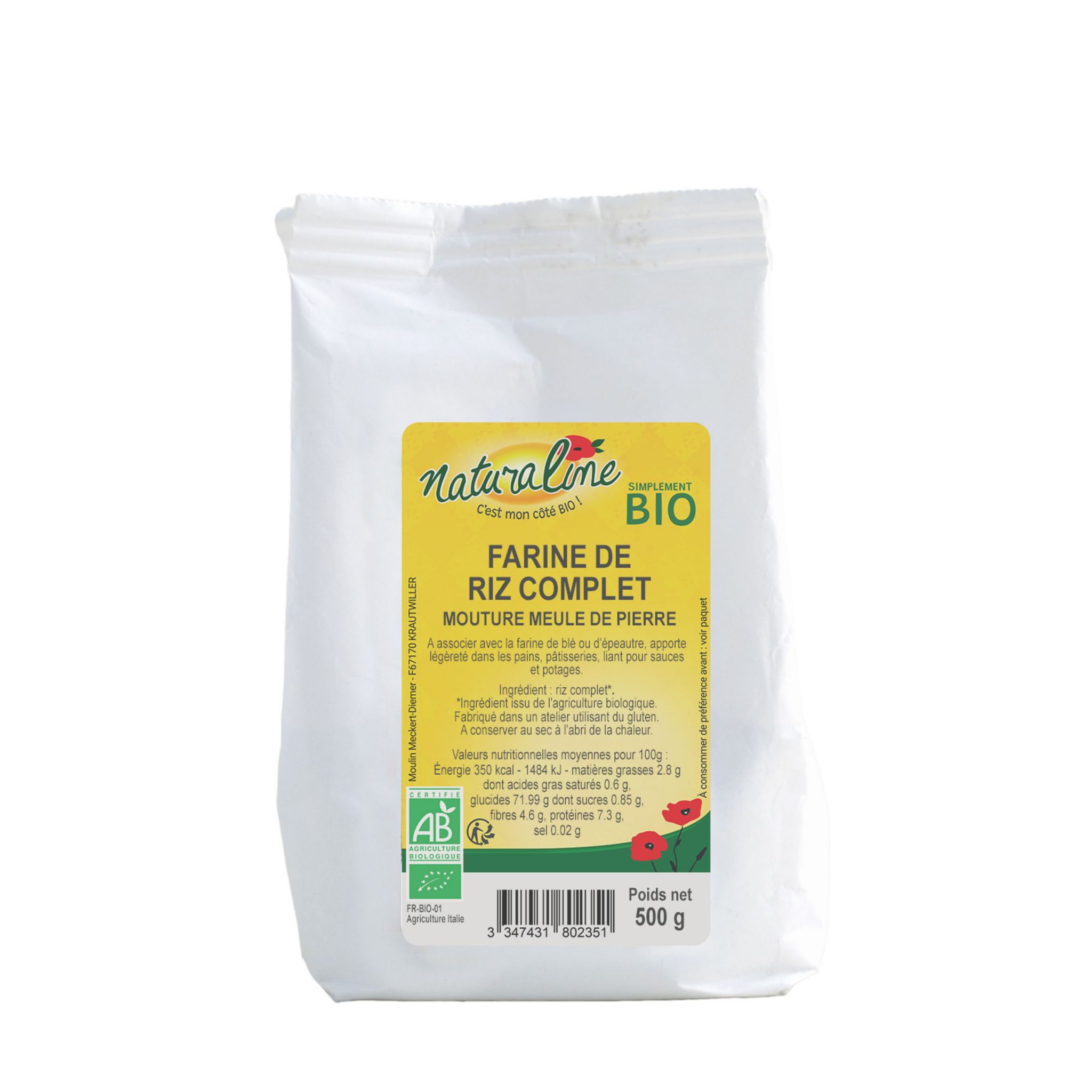 Farine de riz complet bio - 500 g - BIO VILLAGE